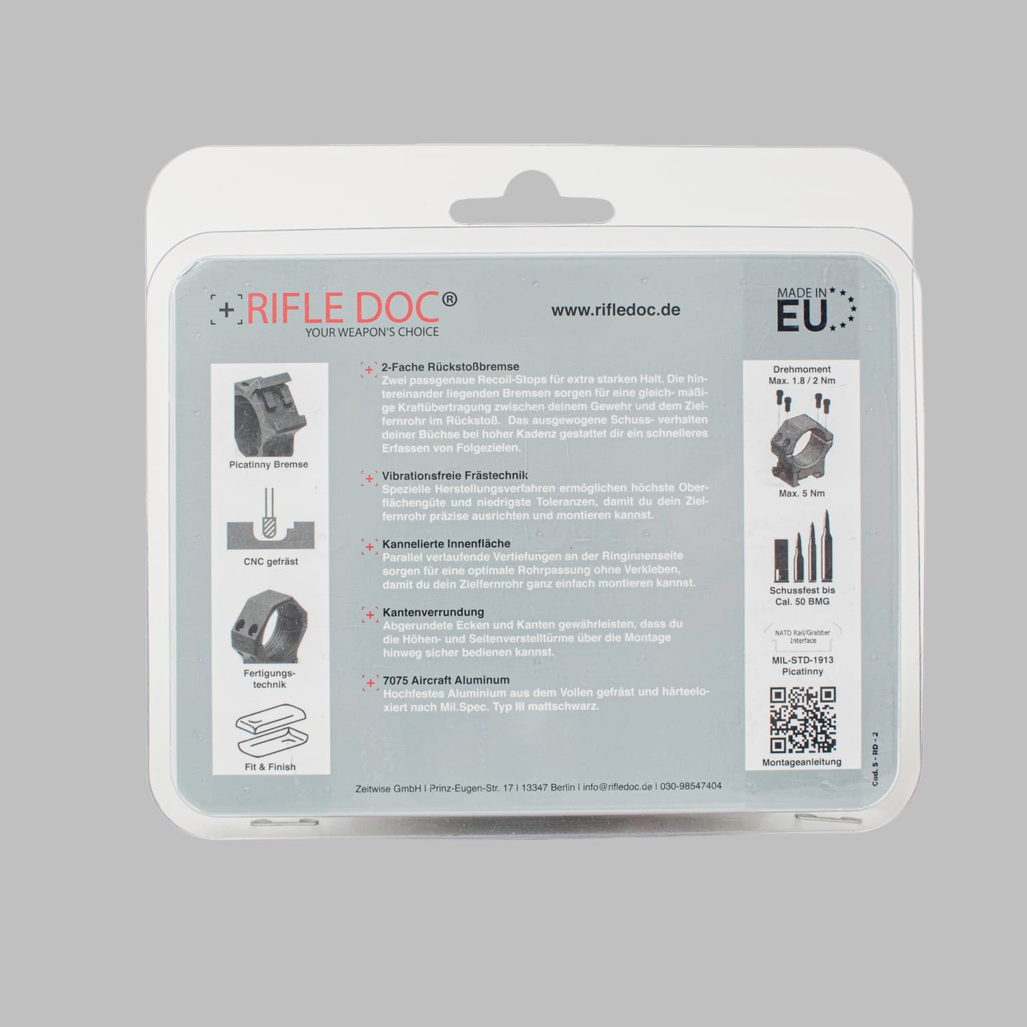 Zielfernrohrmontage Ø34mm Höhe 8mm – Bild 7