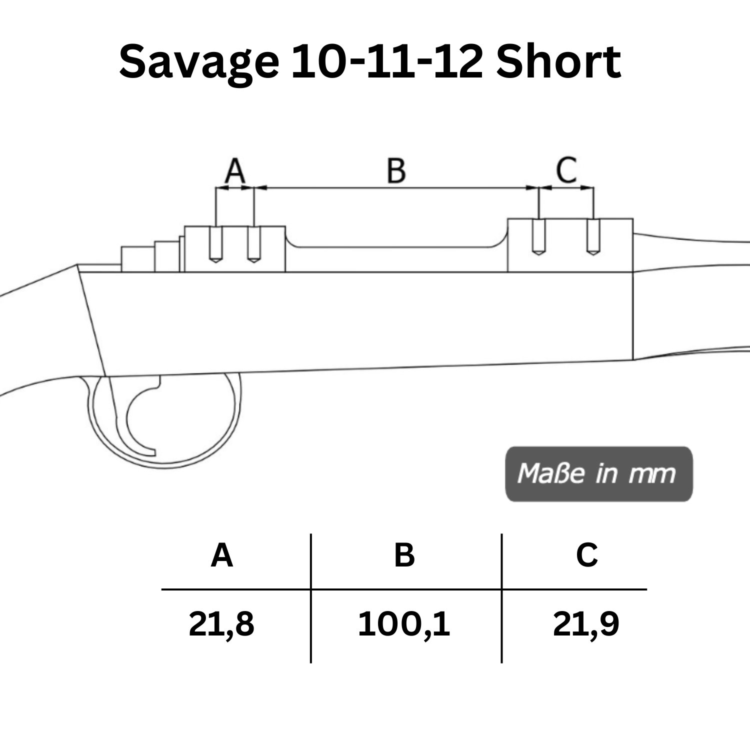 Picatinny Schiene Savage 100-110-120 kurzes System | SAVAGE 10-11-12 | SAUER 200 Long – Bild 7