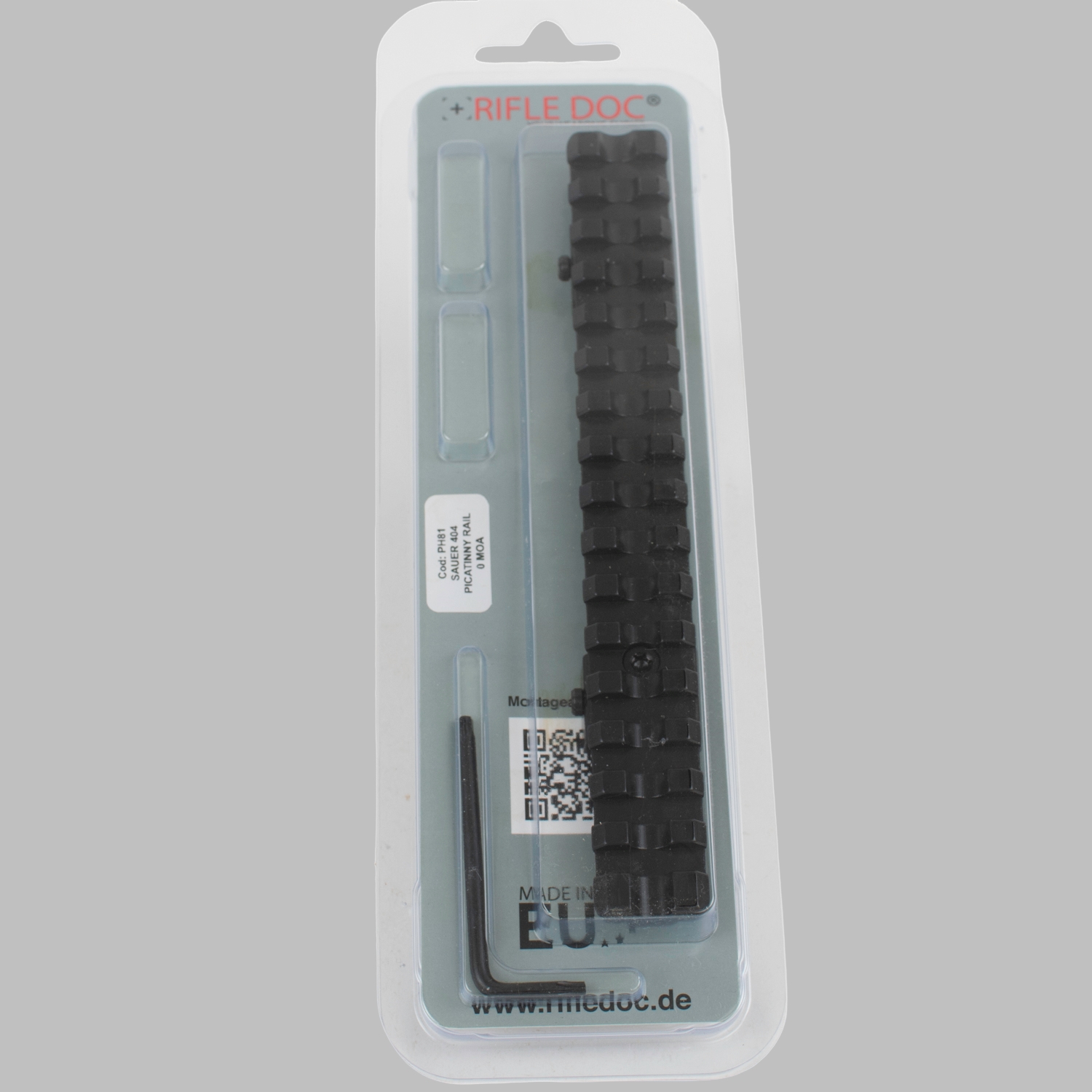 Detailansicht der Befestigungsschrauben der Picatinny-Schiene – Nahaufnahme der mitgelieferten Befestigungsschrauben und des Schlüssels für die einfache und sichere Montage der Picatinny-Schiene.