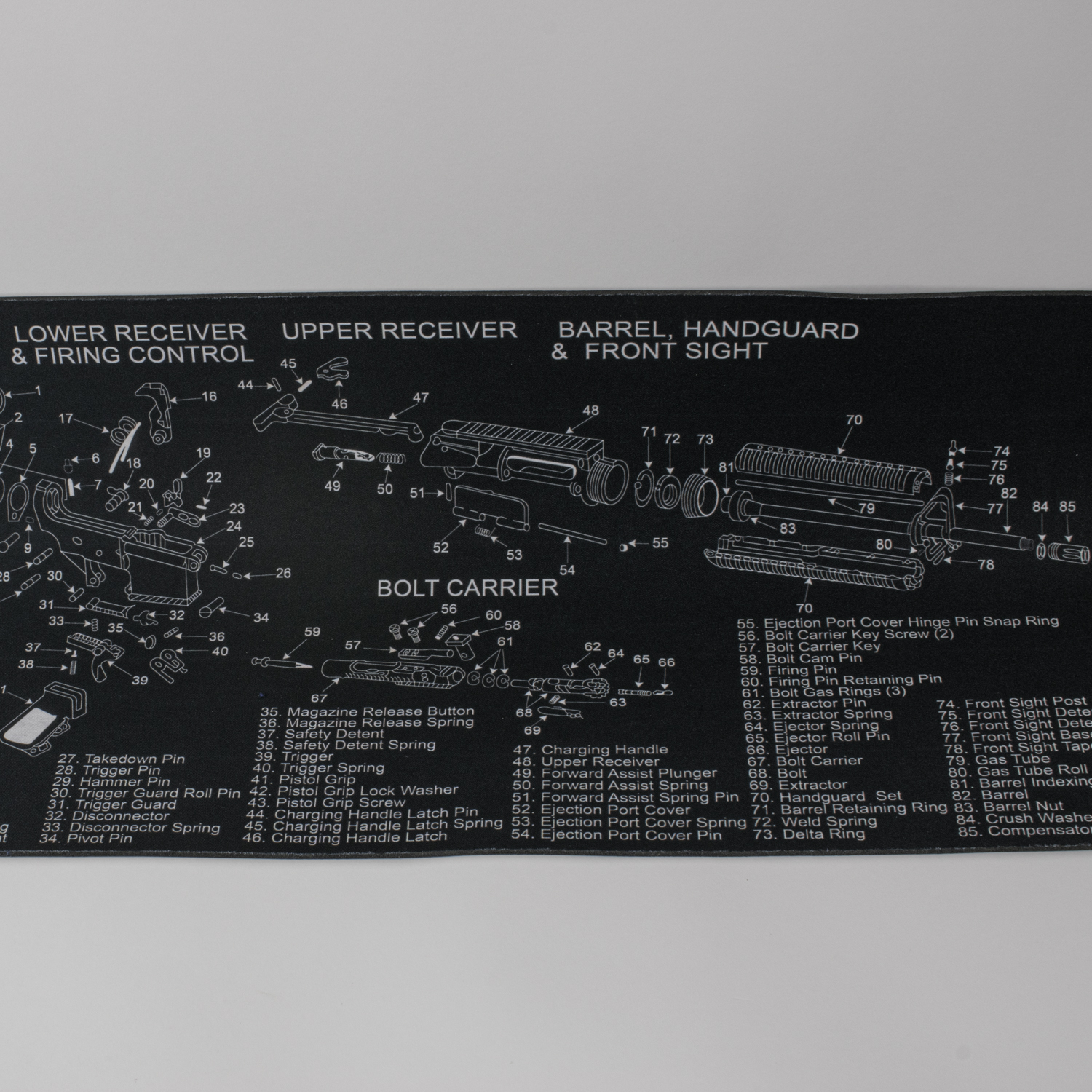 Reinigungs-/Montagematte Motiv AR 15 Teilezeichnung – Bild 3