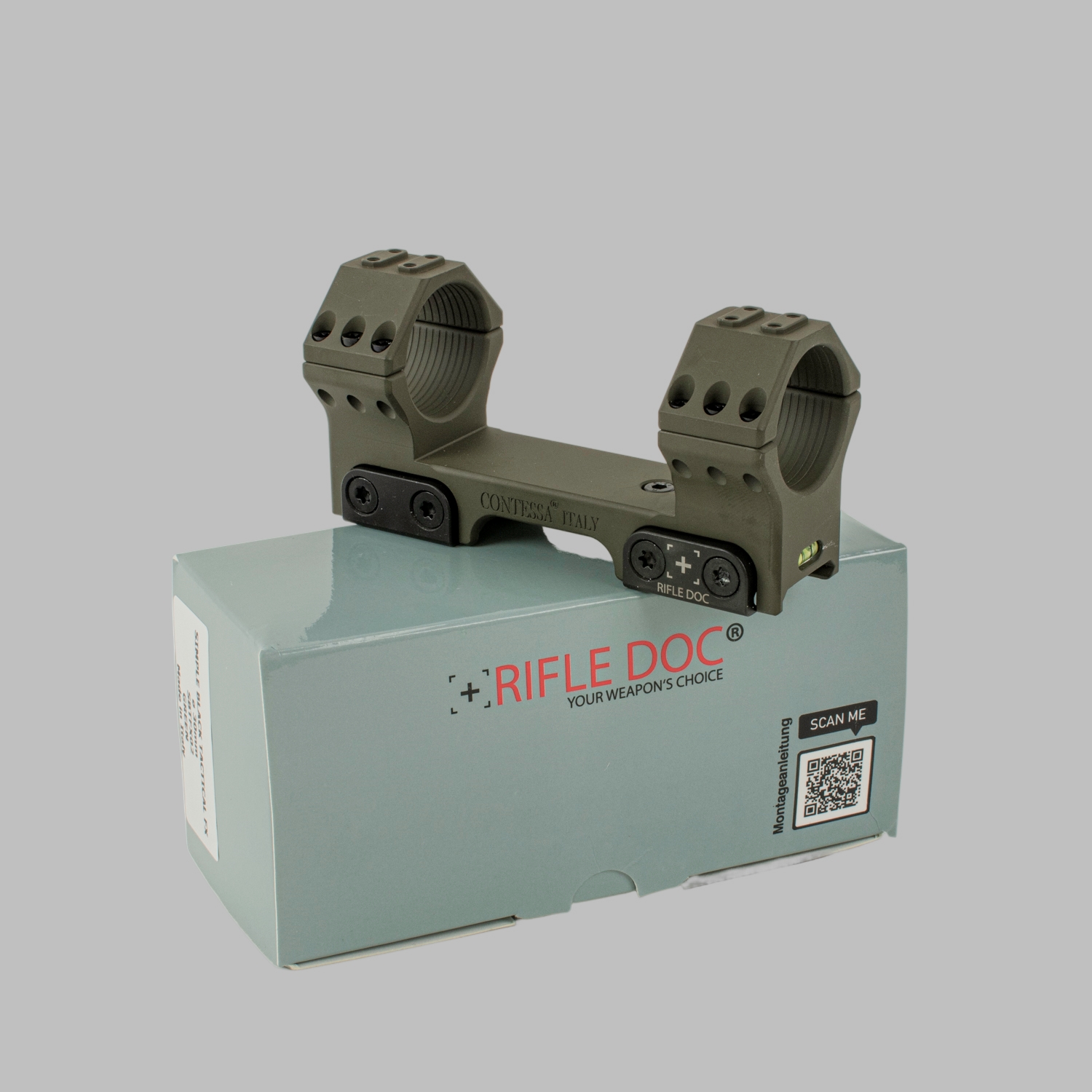 Taktische Blockmontage Green / Olive mit integrierter Libelle – Bild 4