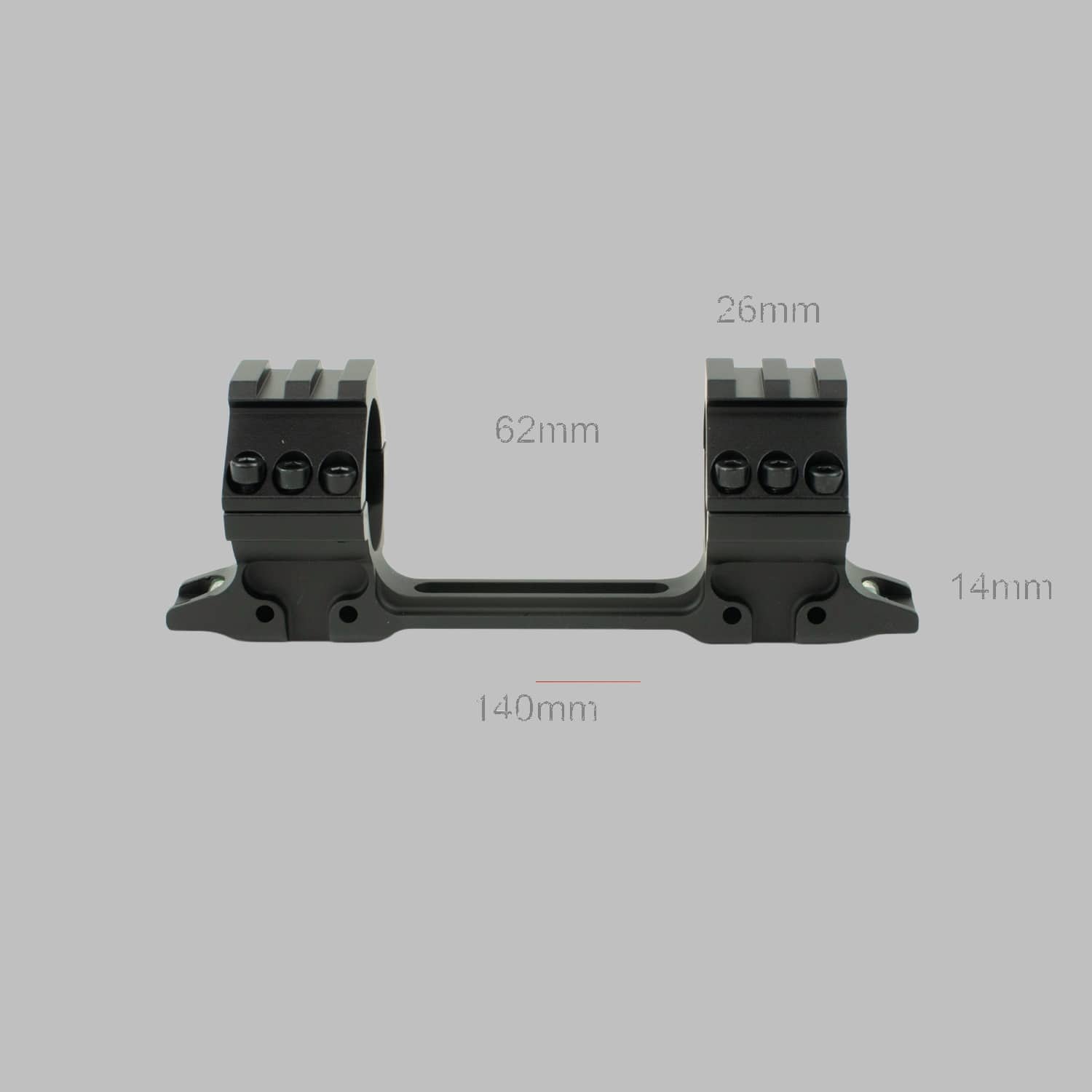 Blockmontage für 11mm Prismaschiene mit ⌀ 30mm und 25,4mm mit Libelle – Bild 6